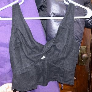 Abercrombie & Fitch Linen Cropped Top